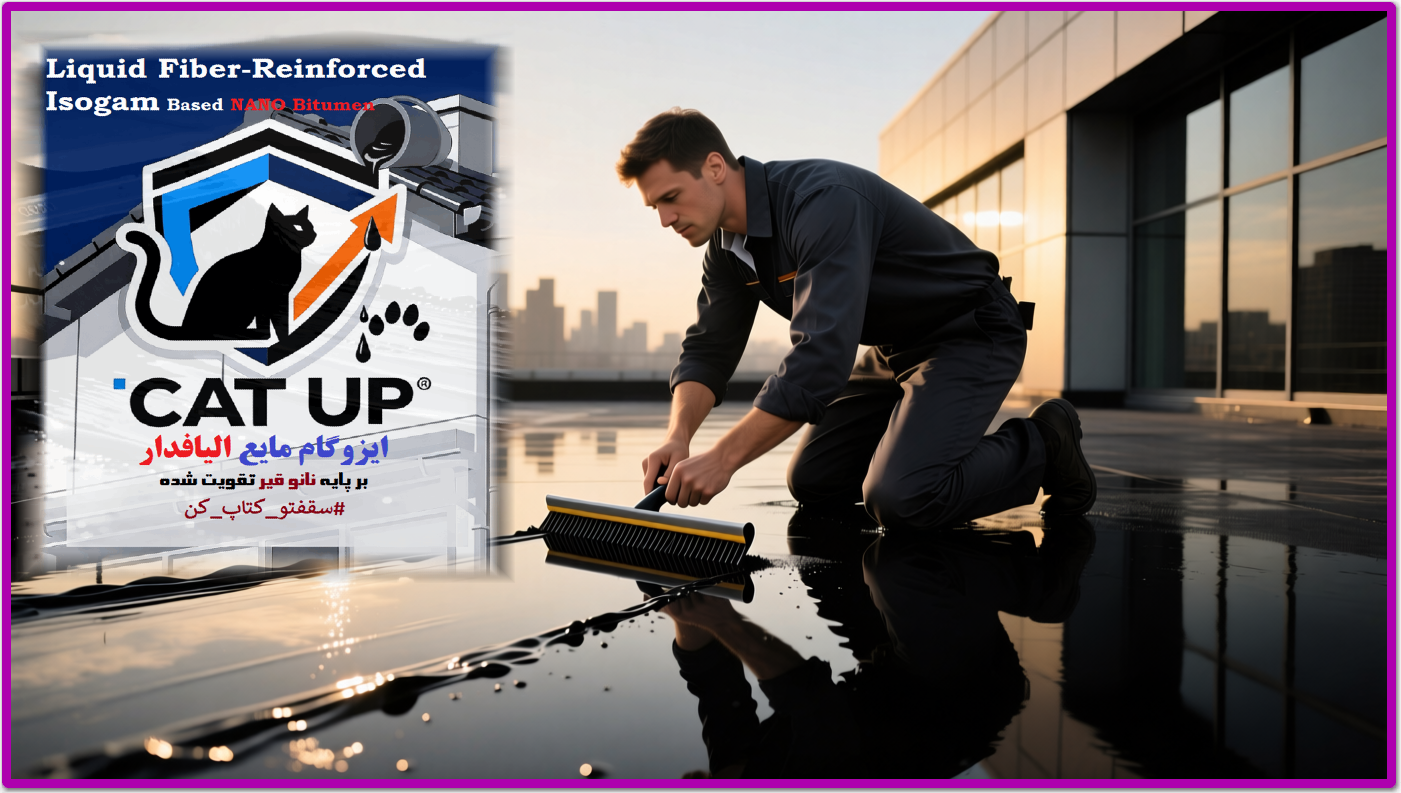 مراحل اجرای آسان عایق مایع Cat Up با برس بر روی سقف بتنی